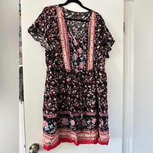 Cute Spring Plus Size Floral Dress